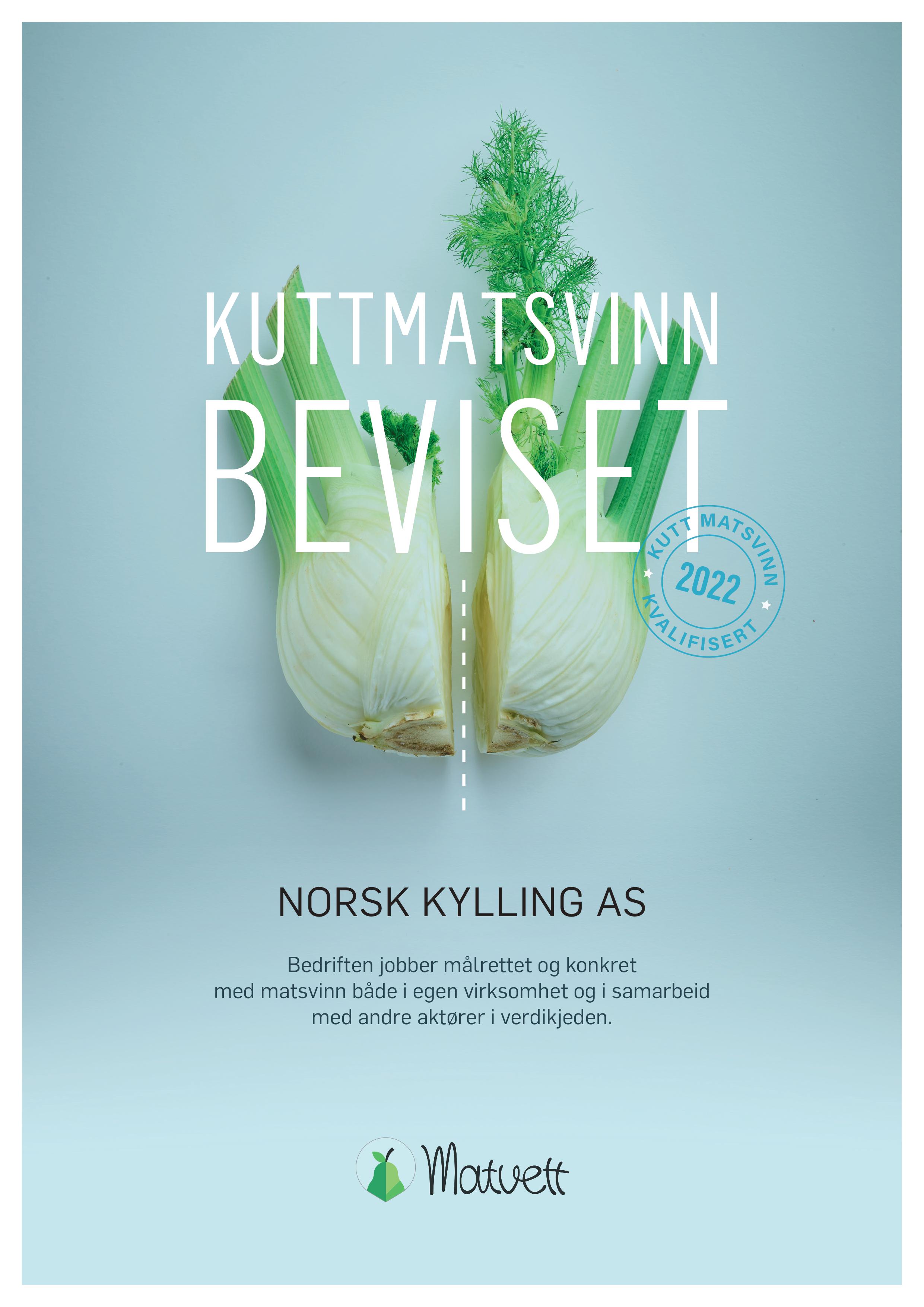 Norsk Kylling mottar KuttMatsvinn-beviset