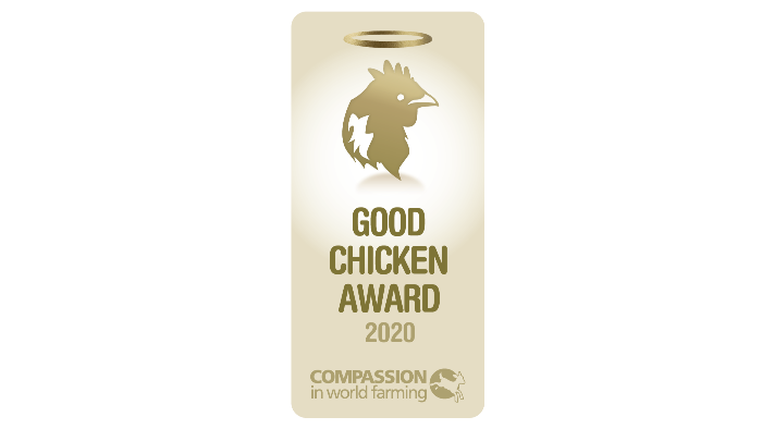 Norsk Kylling mottok i 2020 Good Chicken Award for vårt arbeid for høy dyrevelferd.