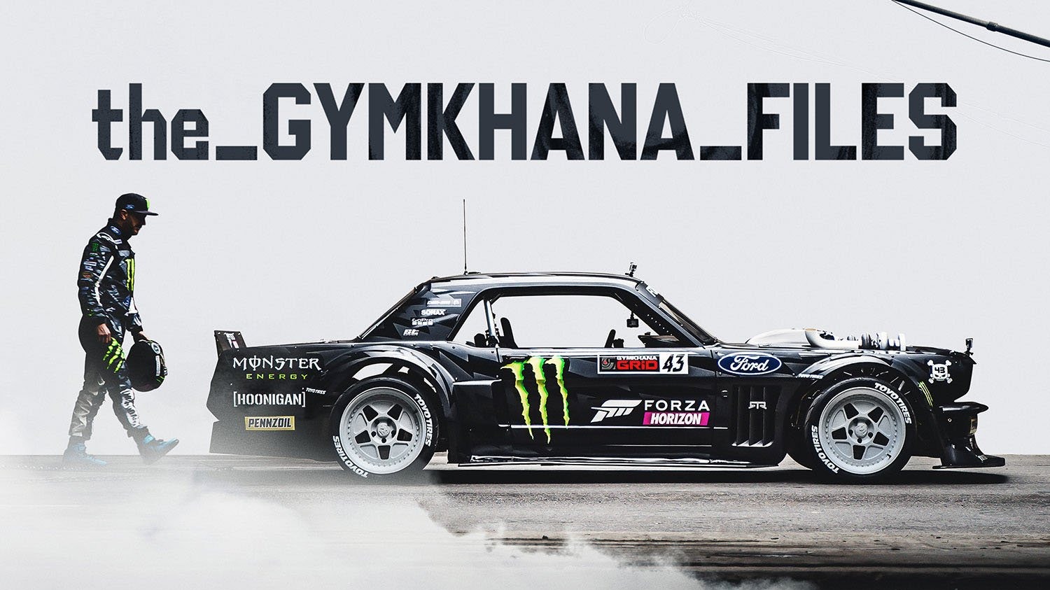 Plakaten for Amazon Primes kommende dokumentarserie, The Gymkhana Files. 