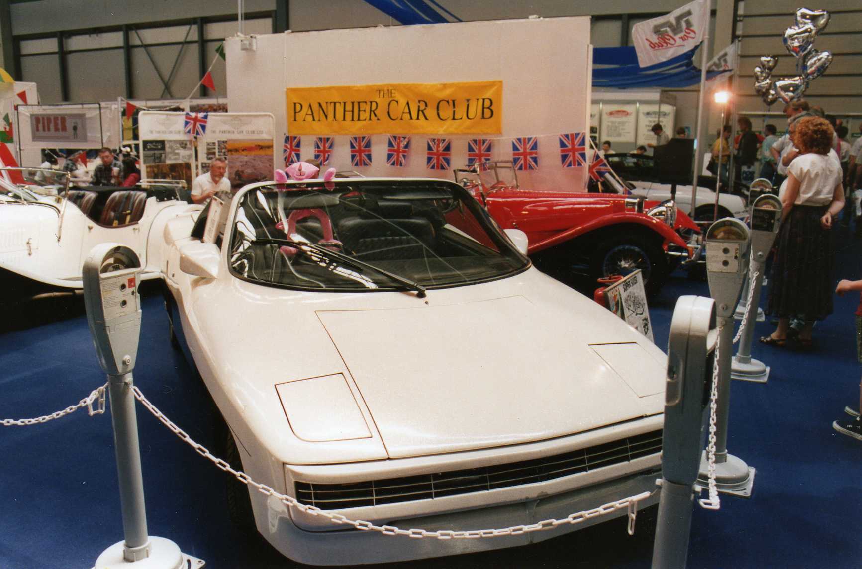 Dette var siste gang den første Panther Six ble sett offentlig. På veteranbil-utstillingen i Birmingham i 1990, på Panther-klubben sin stand. Siden den gang har den forfalt i Saudi-Arabia. Foto: Terry Borton