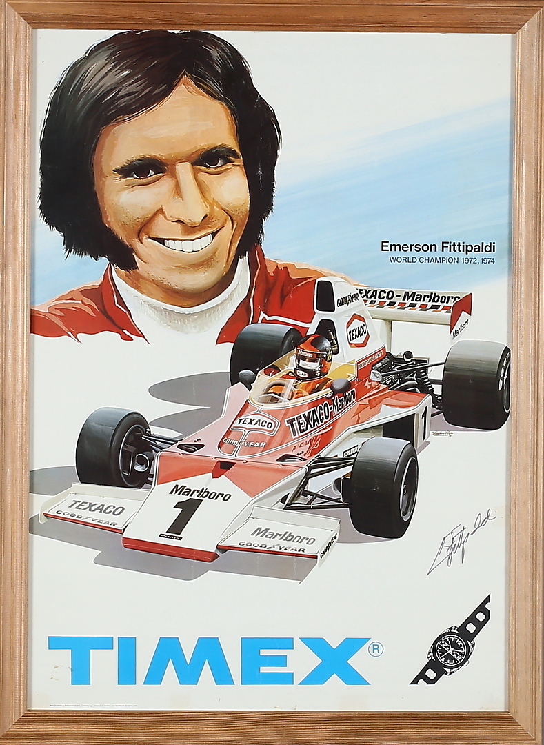 Hva med en Timex-klokke som verdensmester Fittipaldi?