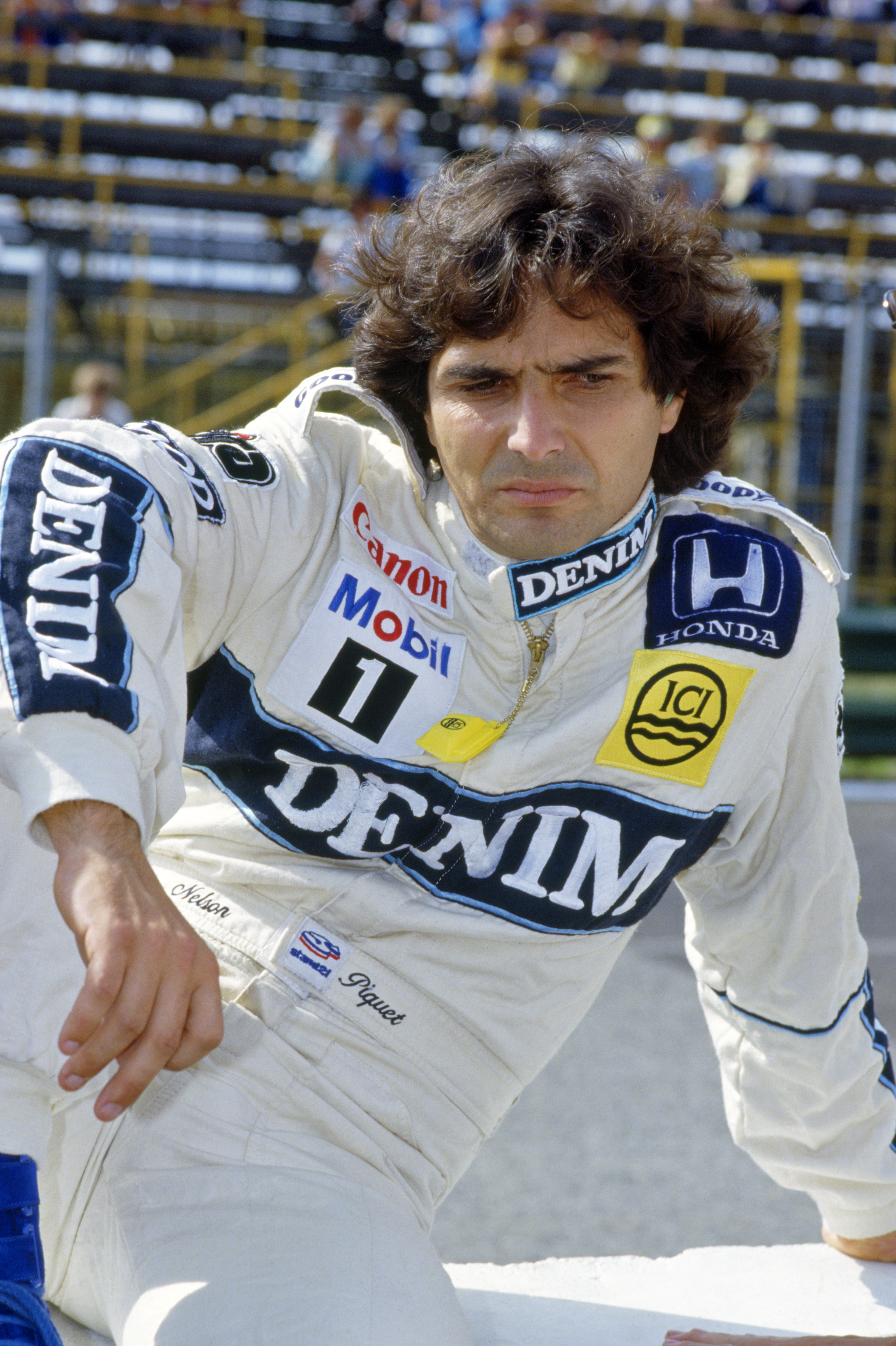 Her er kanskje Nelson irritert over noe Mansell har gjort, men stort sett var brasilianeren kjent for å være særdeles blid og utadvendt, med en ustoppelig trang etter practical jokes. Foto: Williams