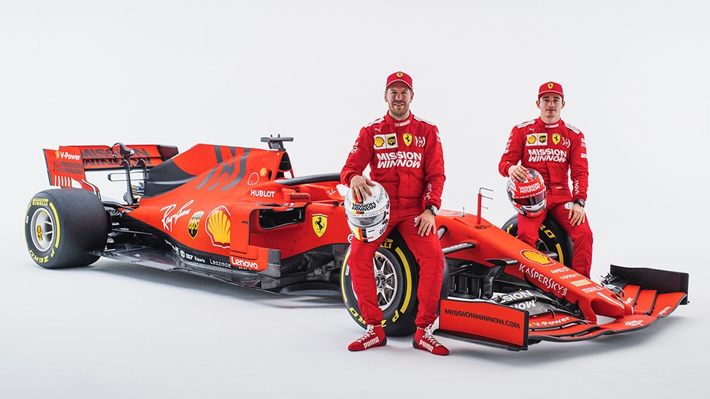 I 2019 fikk Vettel en ny lagkamerat i unge Charles Leclerc. Så langt har ingen av de klart å vinne ett løp (skrevet etter Østerrike GP), men Vettel kom nærmest da han krysset mållinjen som førstemann i Canada GP. Men dessverre for ham, var han ilagt en 5-sekunders straff som ga seieren til Hamilton.