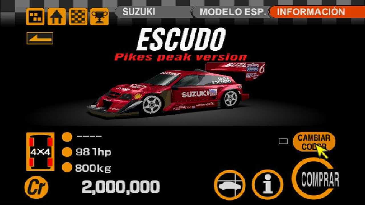 Et populært kjøp en kunne gjøre i Gran Turismo for å sikre seg seieren i vanskelige løp av nemlig denne Escudoen.