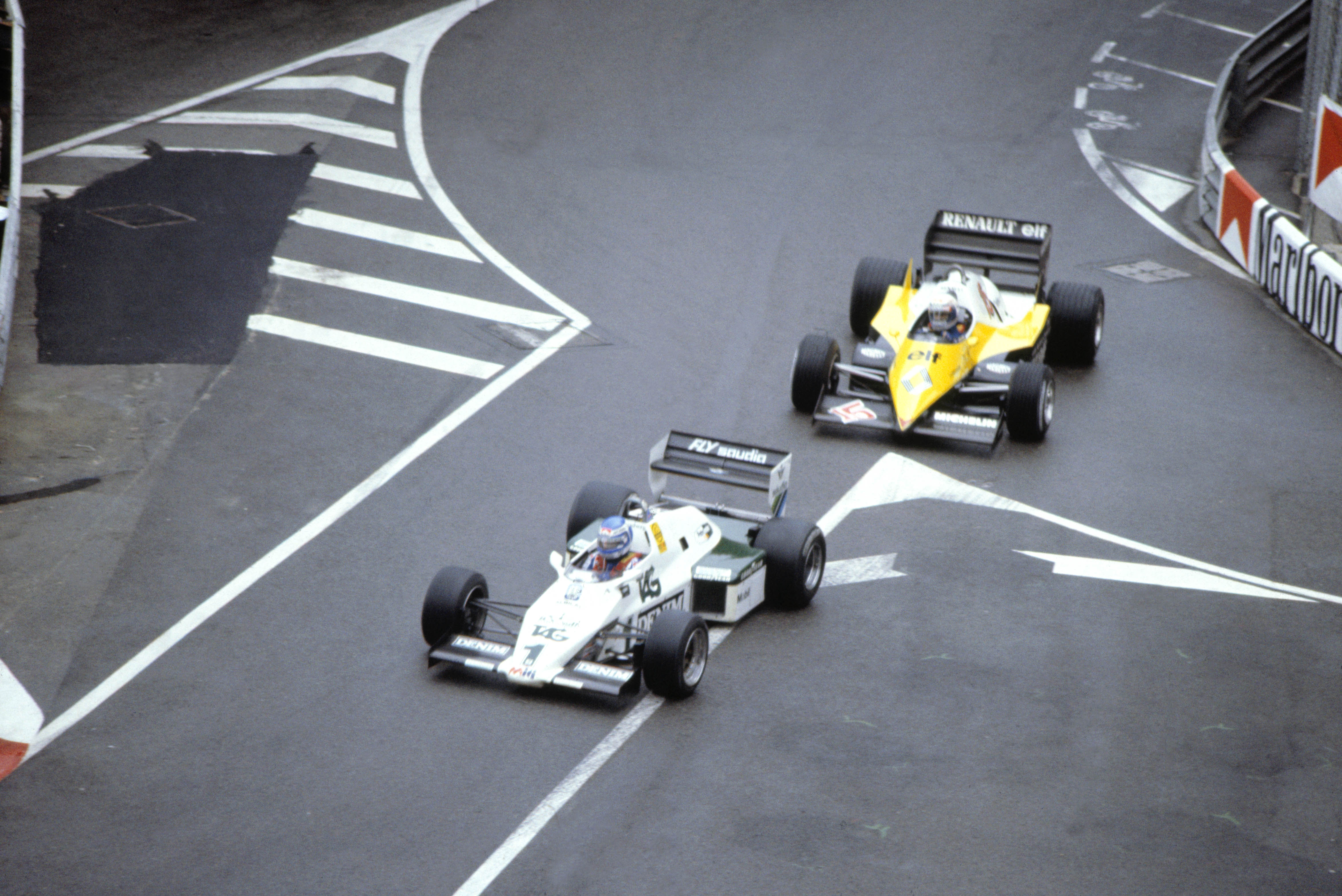 Keke Rosberg og Alain Prost Monaco 1983.