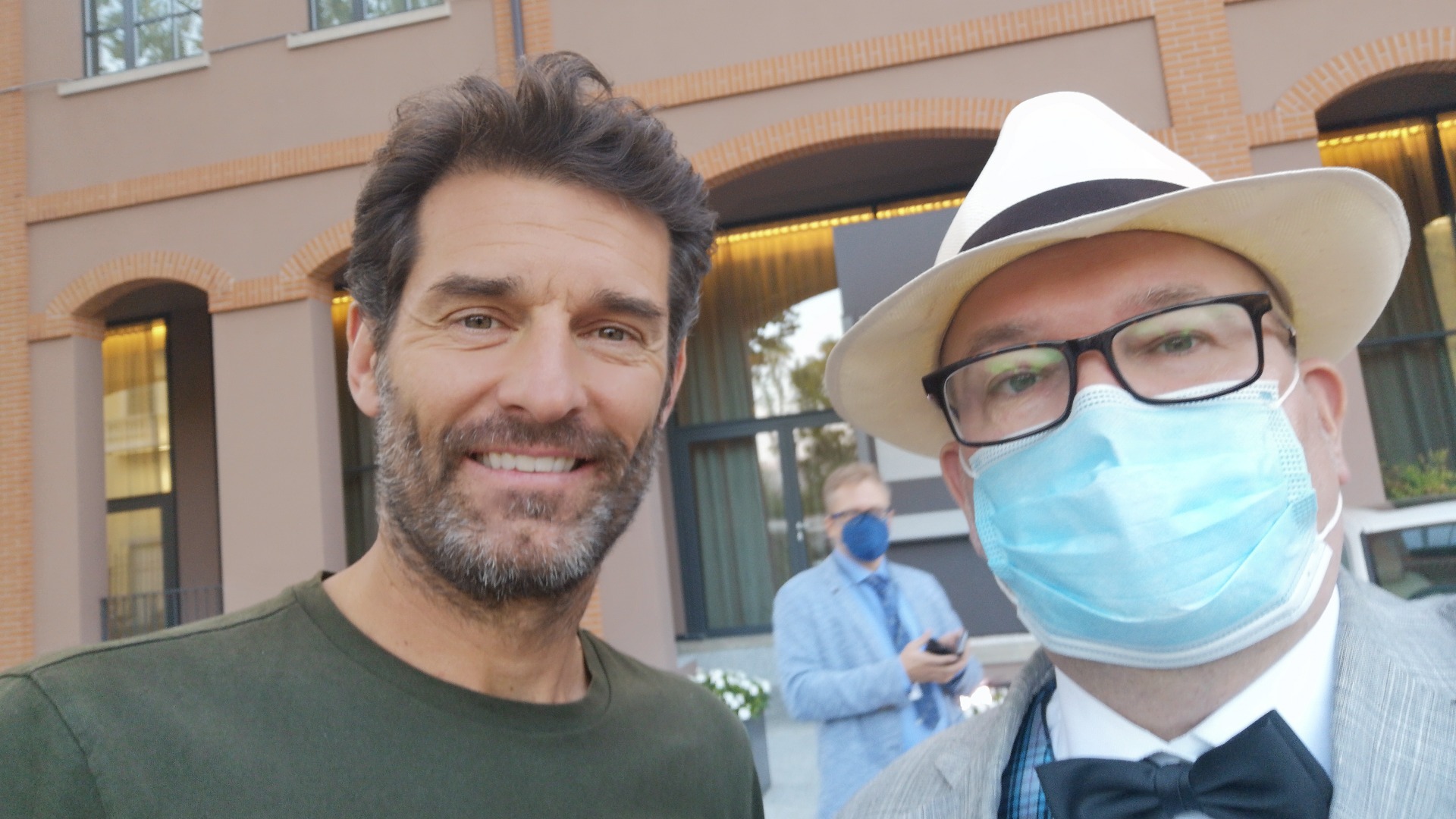 En liten selfie med Mark Webber hører med.
