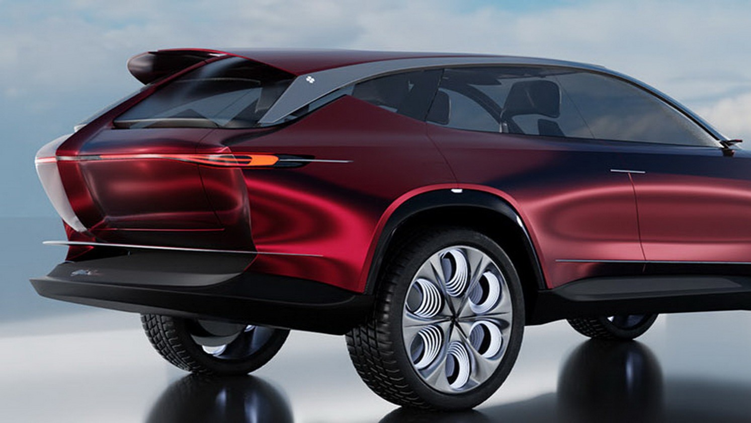 Alfa Romeo Vassago tegnet av Hao Hu sett på skrå bakfra.