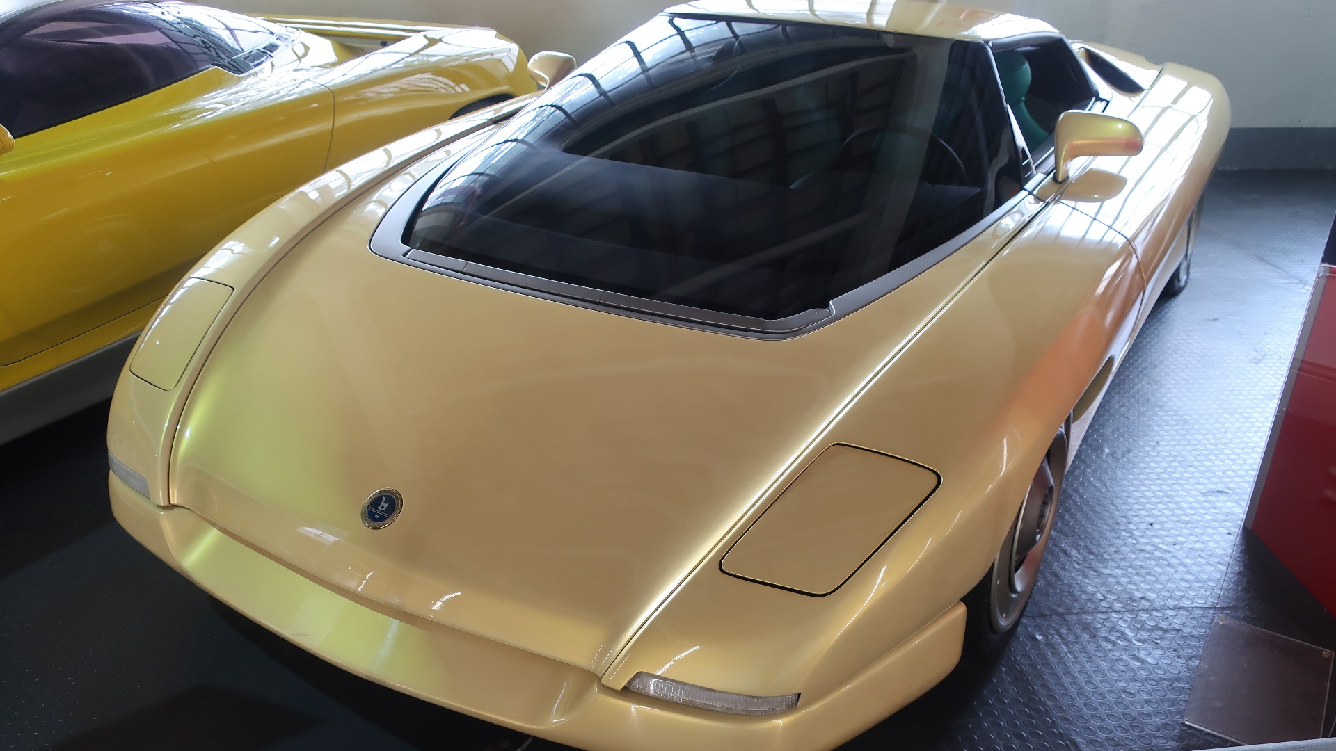 Bilen som den står idag på Volandia-museet ved Milano i Italia.