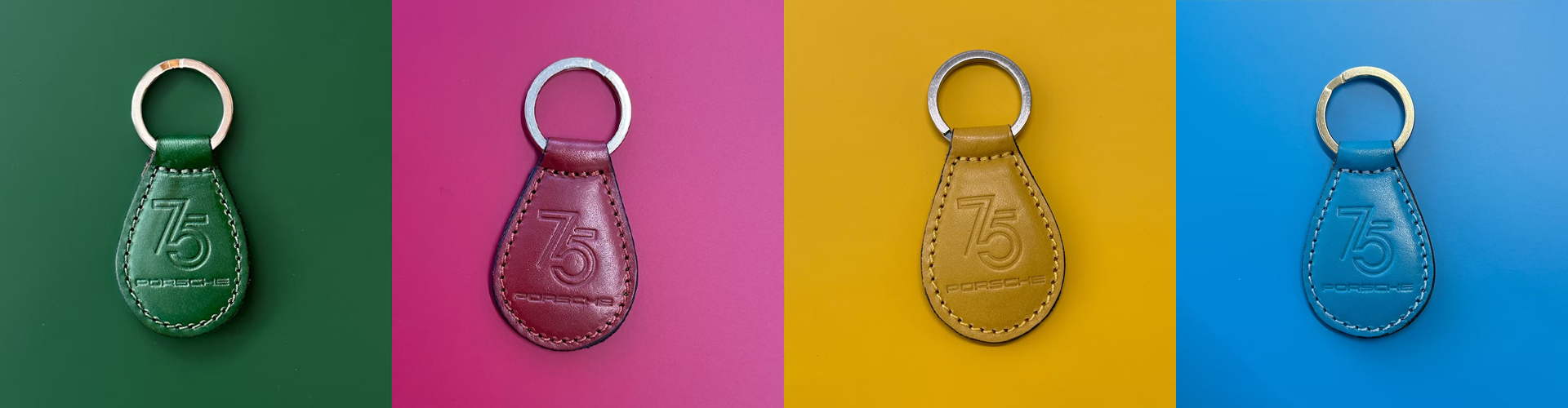 De fire fargene sammen med vakre matchende biler.