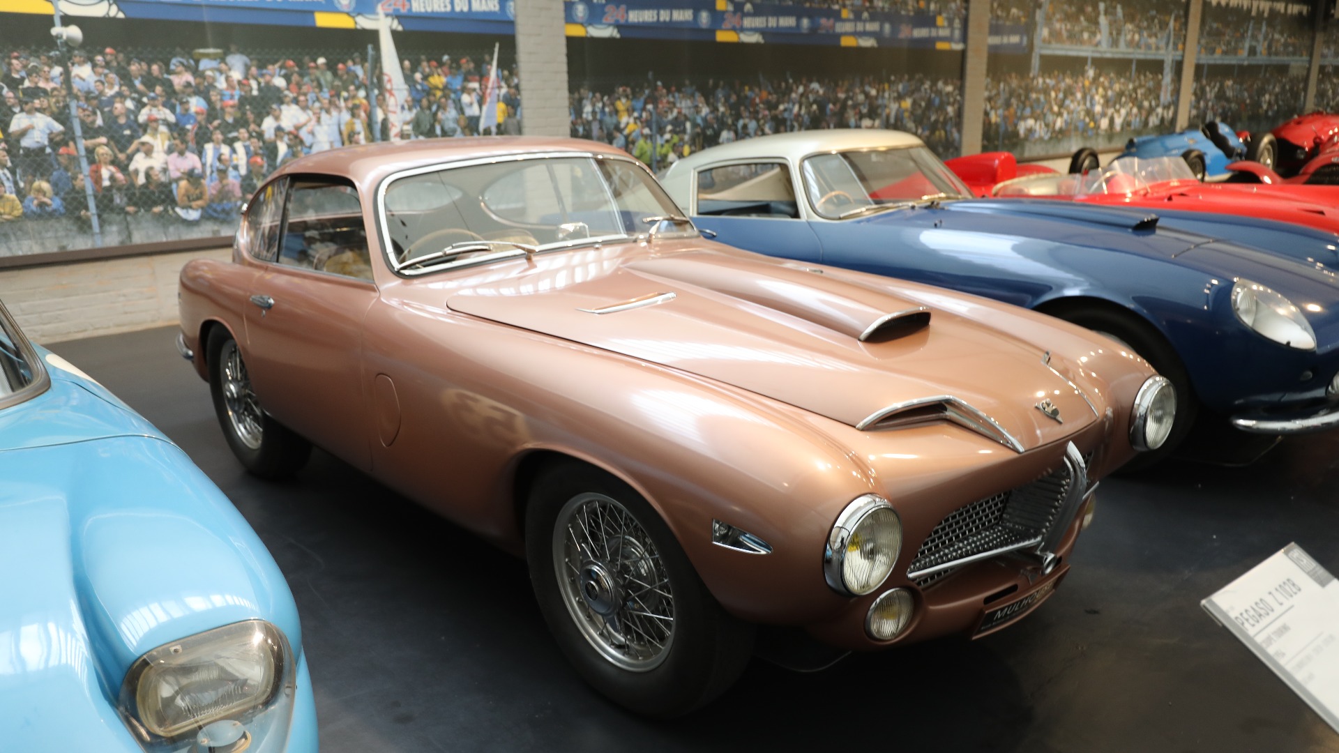 En 1952 Pegaso Z 102B som ble kjøpt av Fritz Schlumpf i 1964. Bilen var da nylig lakkert, og museet tok en omfattende restaurering på bilen som ble ferdig i 2011, og som viser bilen som da den var ny. 