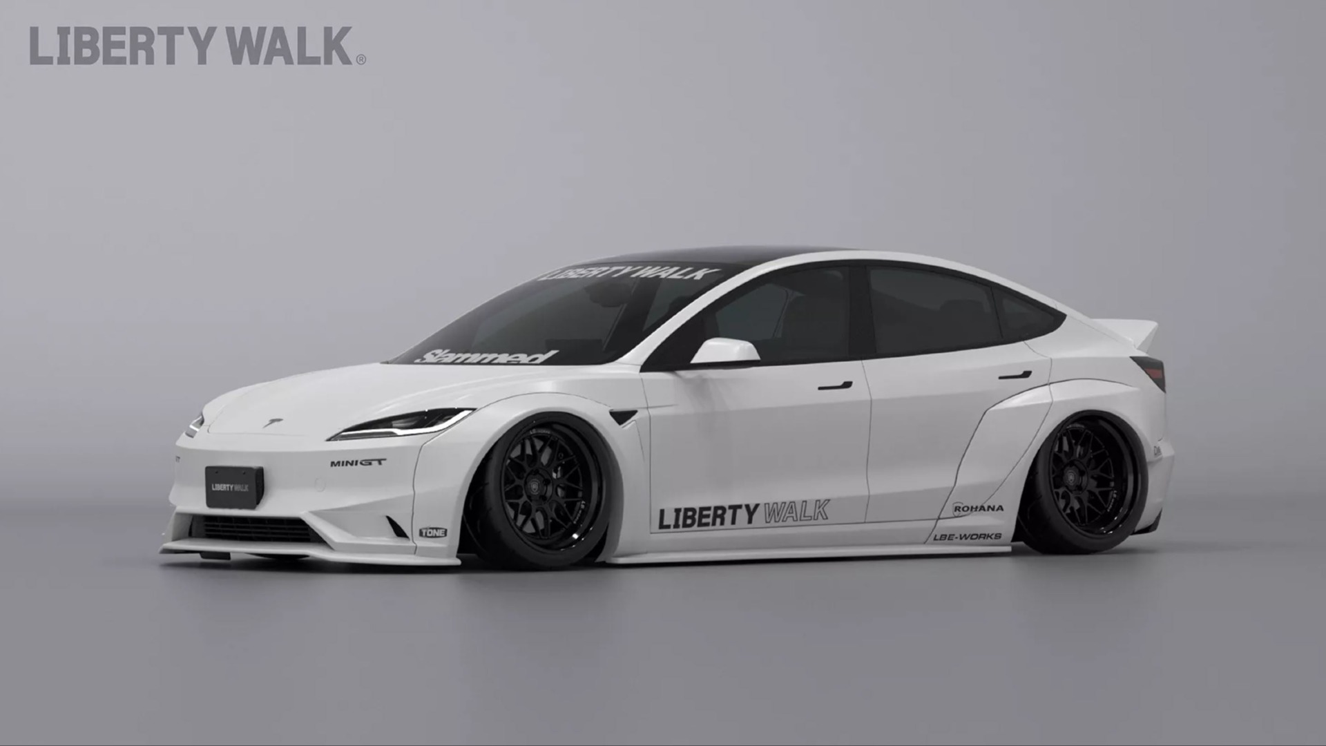 Liberty Walk ser mot massene – lanserer Tesla Model 3 Widebody kit