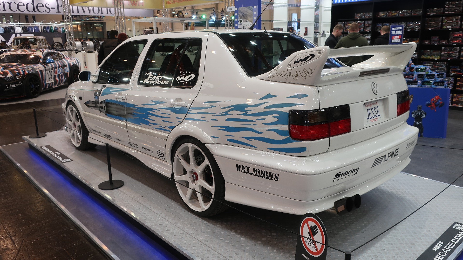 Jesse sin Jetta er kanskje ikke den feteste bilen fra Fast and Furious universet, men den originale filmbilen vakte stor begeistring blant de fremmøtte.