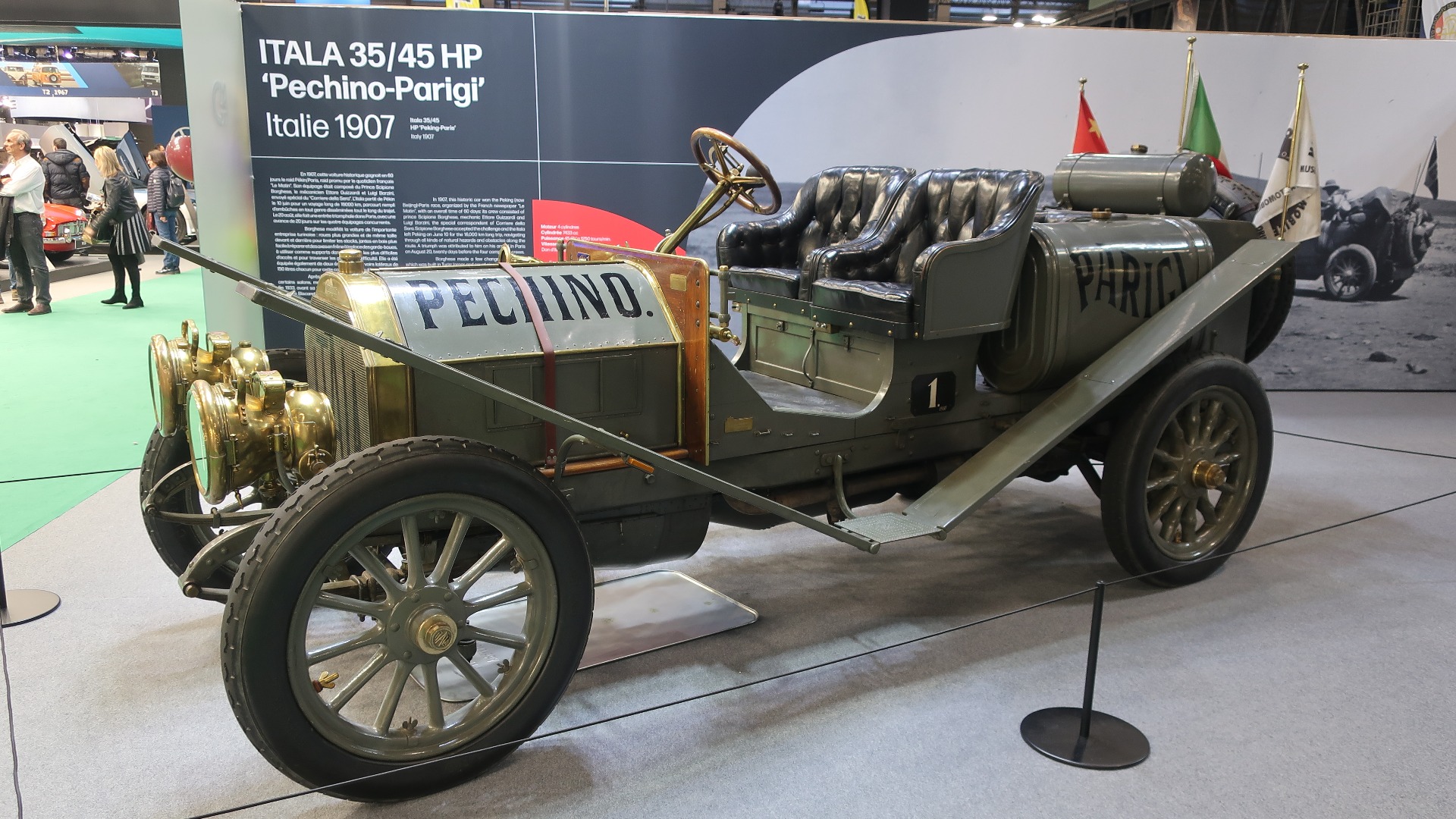Bilen som vant Peking til Paris løpet i 1907. Jeg ble nesten rørt da jeg fikk se den på messen.