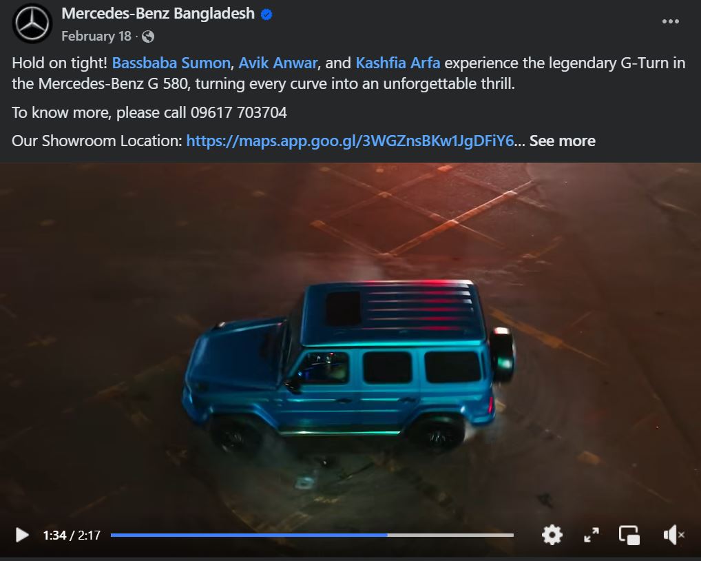 Mercedes-Benz Bangladesh satte I gang ballet med en video av den nye Geländewagens «G-Turn».