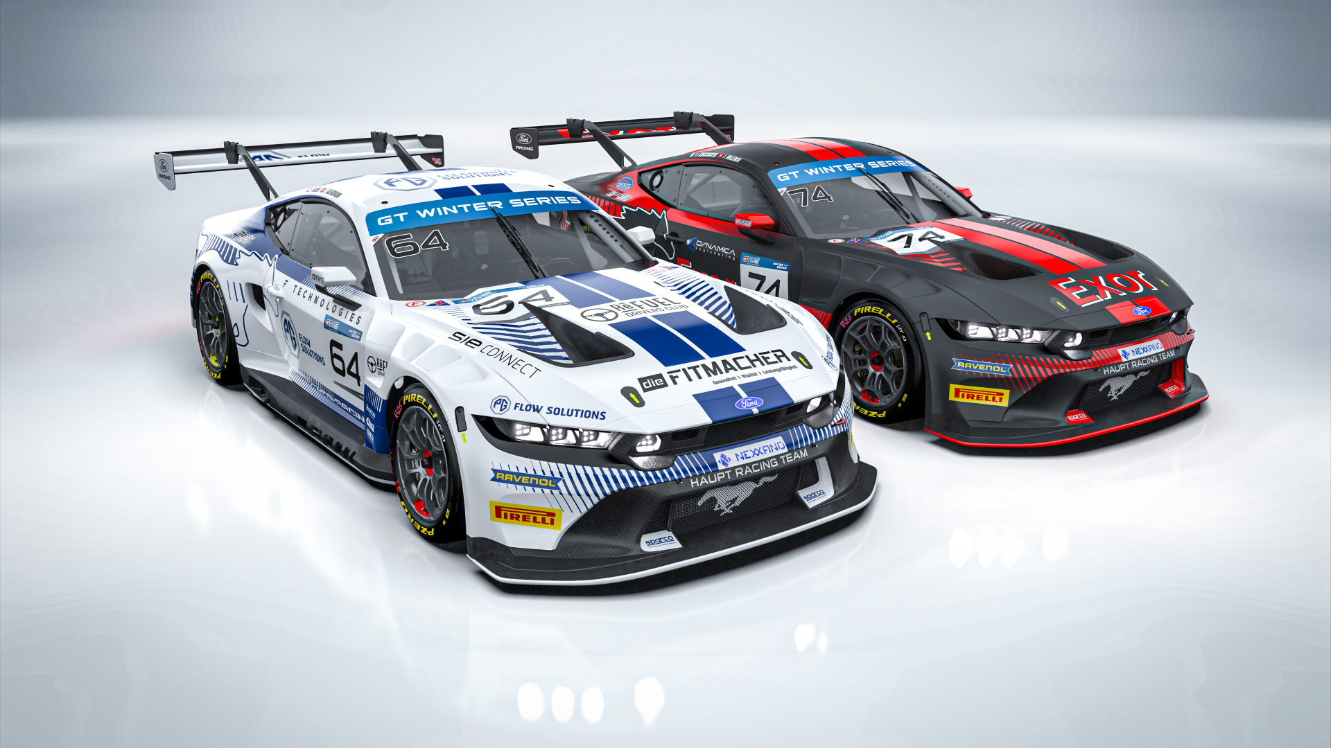 Team HRT stiller med to Ford Mustang GT3. 