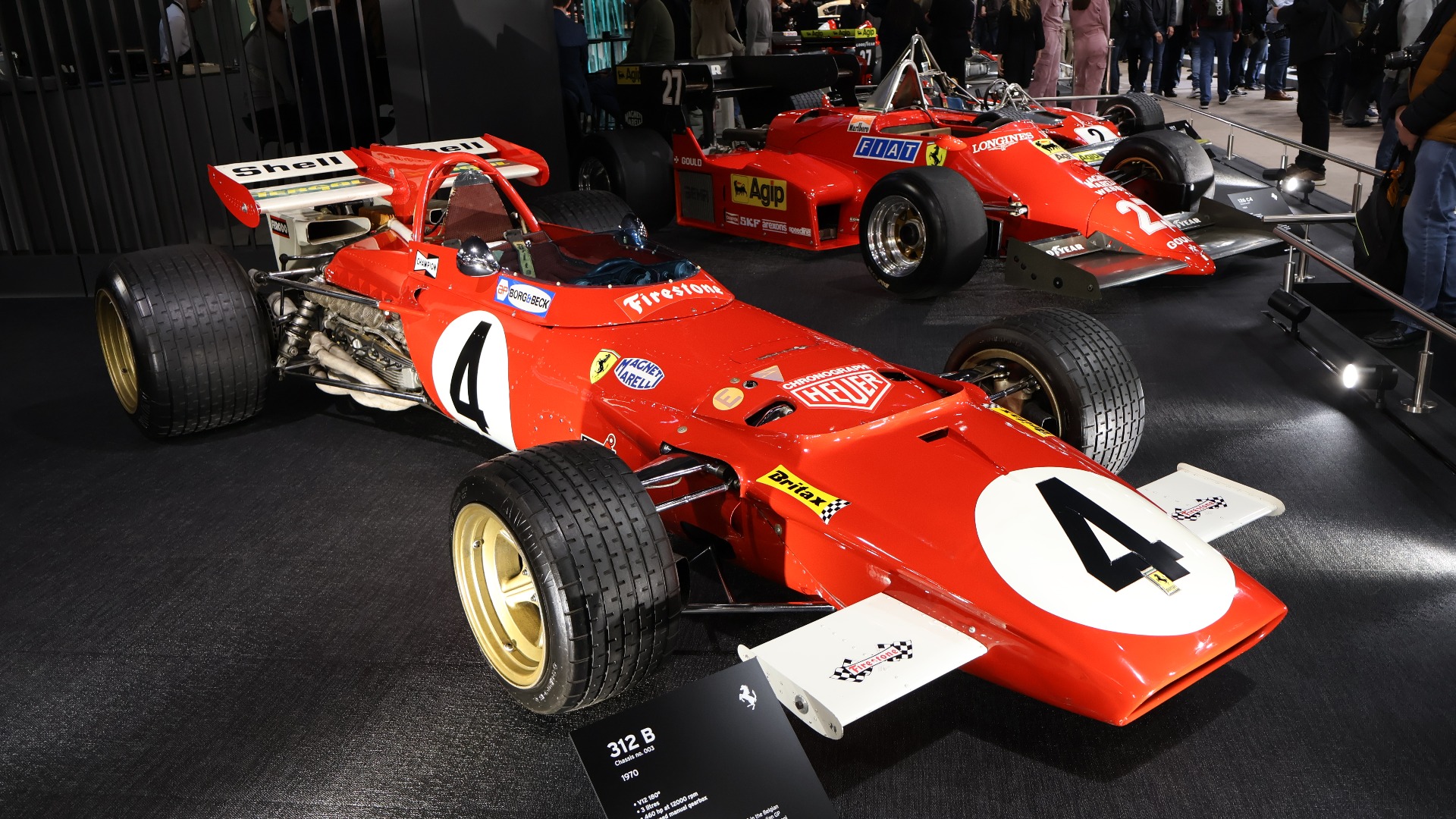 Det er mange Formel 1 biler på årets Retromobile siden sporten feirer 75 år. Blant dem denne nydelige 312B fra 1970 som Jacky Ickx kjørte. 