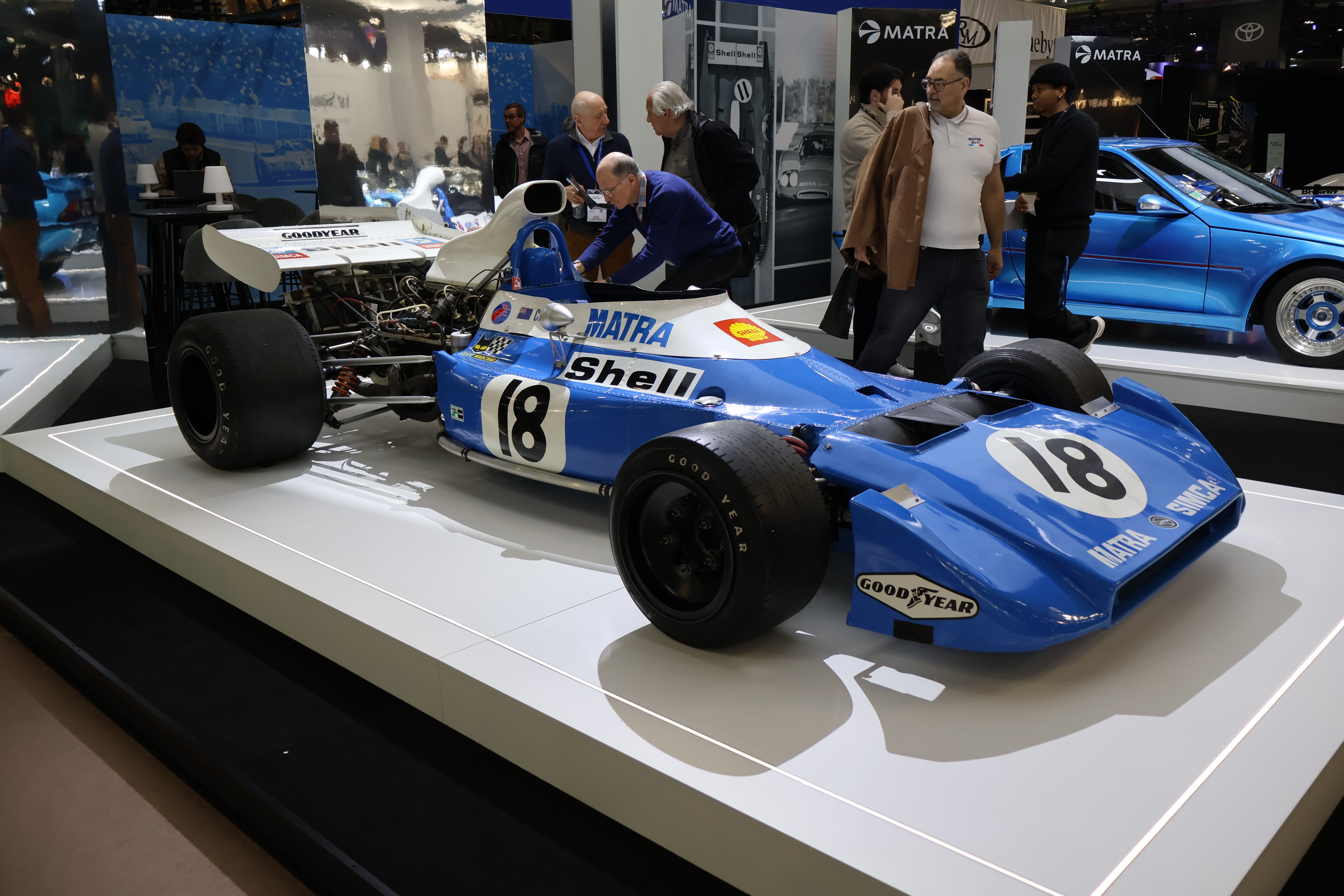 Matra MS120D som Chris Amon kjørte med i 1972. Det ble merkets siste sesong i Formel 1, men man fortsatte med full satsing på Le Mans hvor man vant tre år på rad fra 1972-1974. 