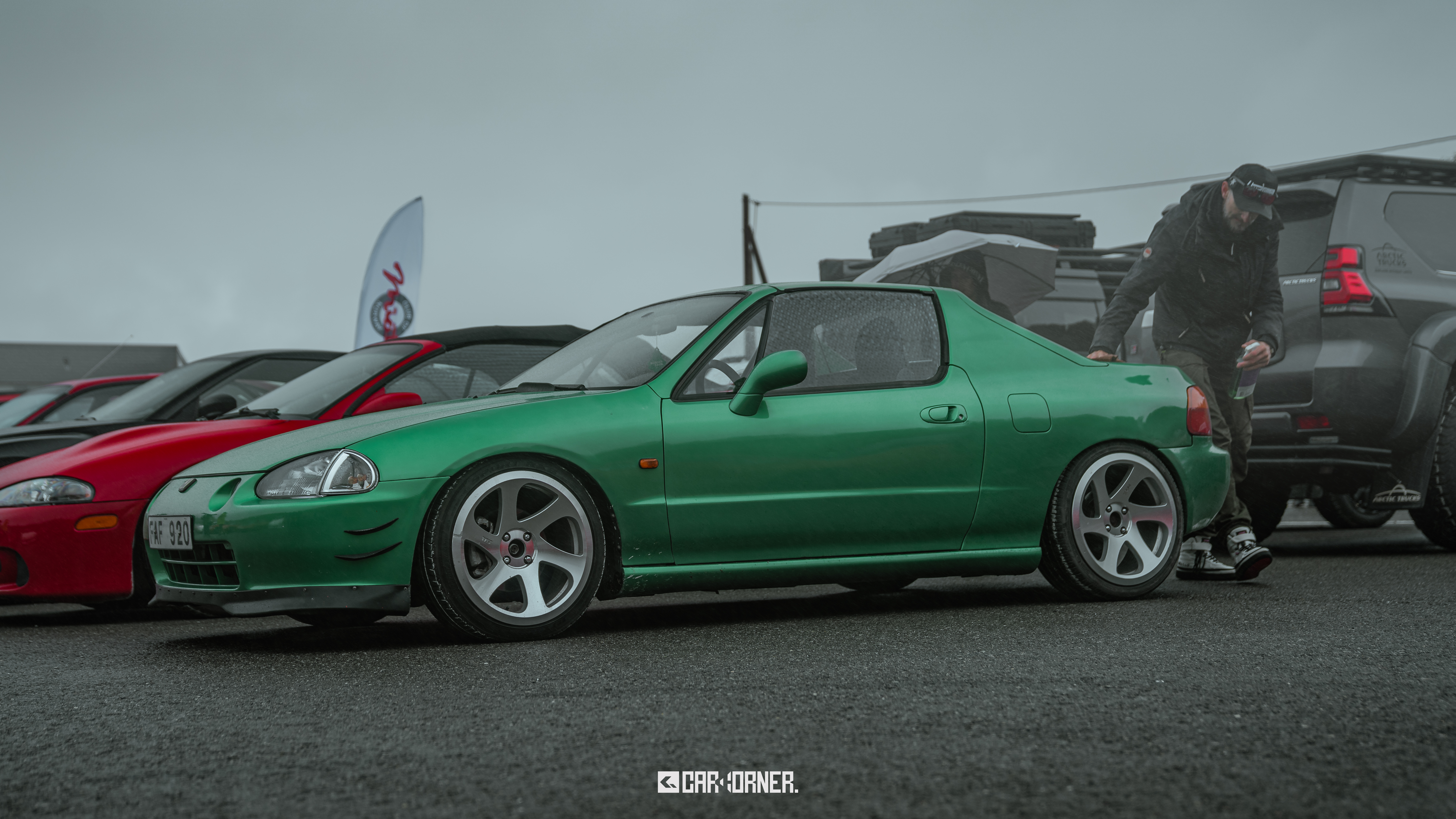 Honda CRX Del Sol i fargen Samba Green med hysterisk morsom VTEC-motor