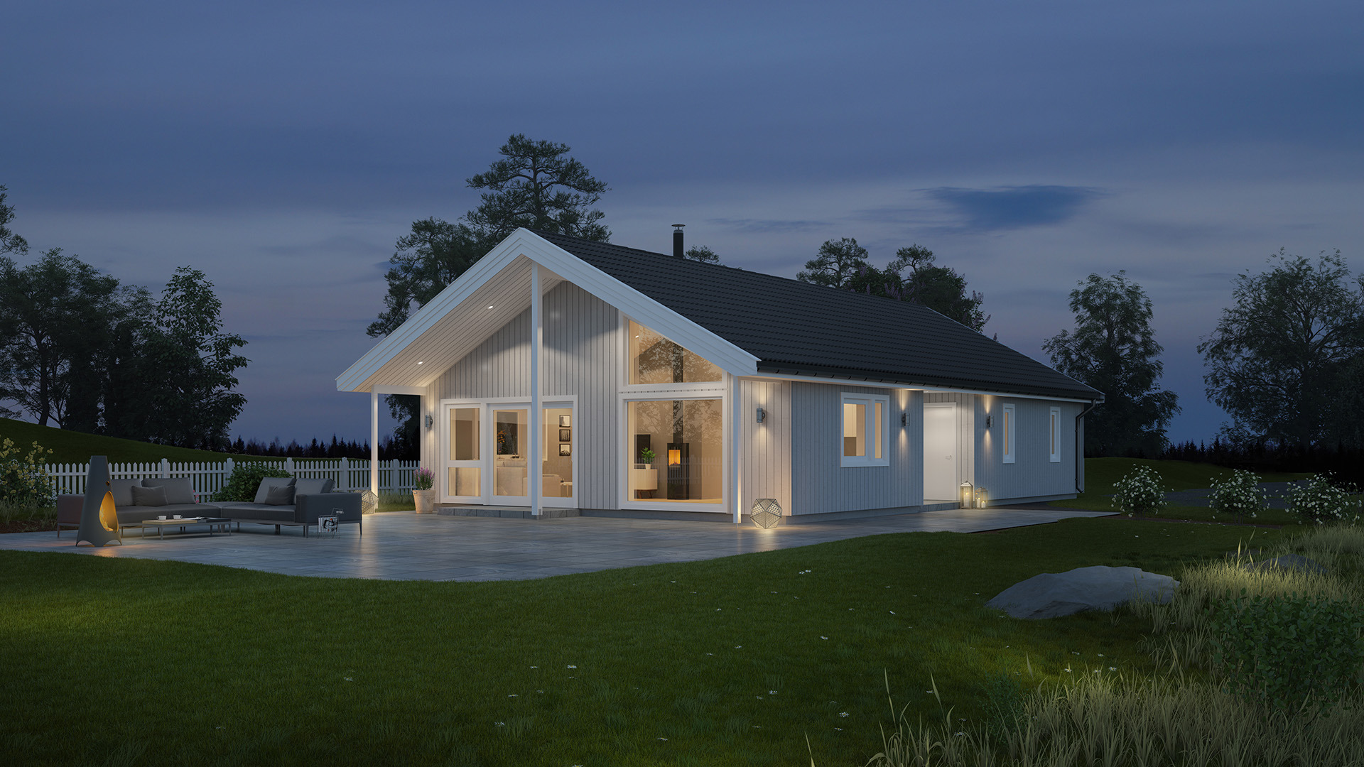 Hus på ett plan med 3 soverom Hus på ett plan med 3 soverom